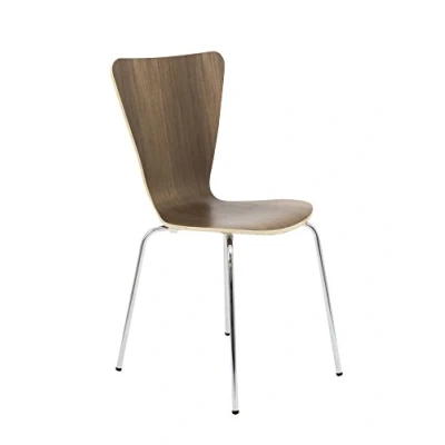 Image of Office Hippo Kitchen Stacking Chair, walnut, Pack of 4