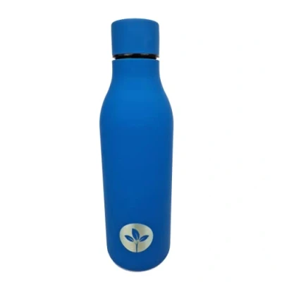 Image of Cherish Planet Soft touch Stainless Steel Water Bottle 550ml Capacity Base Screw top Lid (Navy)