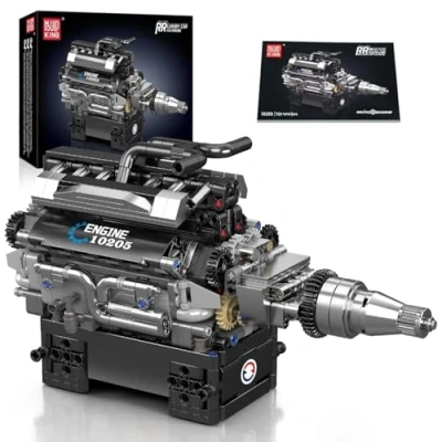 Image of Mould King 10205 Technik V12 Engine Building Blocks Kits Build Your Own Car Engine, Engineering Toys Sets for Kids/Adults Collections(733+ Pieces)