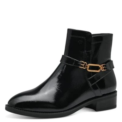 Image of Tamaris Women&#039; 1 25365 41 Ankle Boot, Black (Black Patent), 5 UK