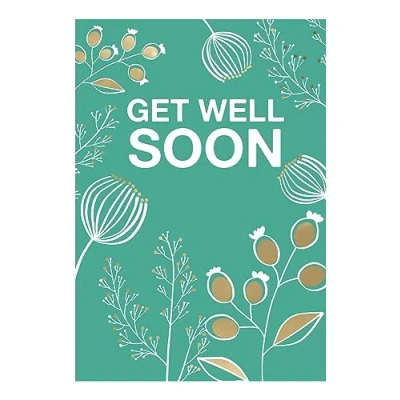Image of Get Well Soon Speedy Recovery Card Foiled Portobello Greeting Cards PTB050