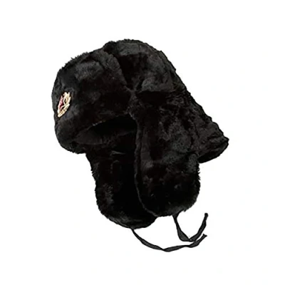 Image of 21Fashion Mens Ushanka Cossack Russian Fake Fur Trapper Ski Hat Winter Warm Black One Size
