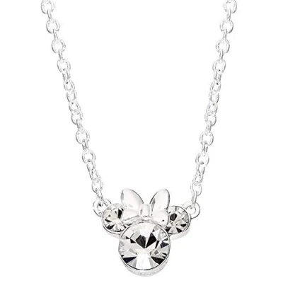 Image of Minnie Mouse Silver Stone Set Necklace N902352RAPRL 18
