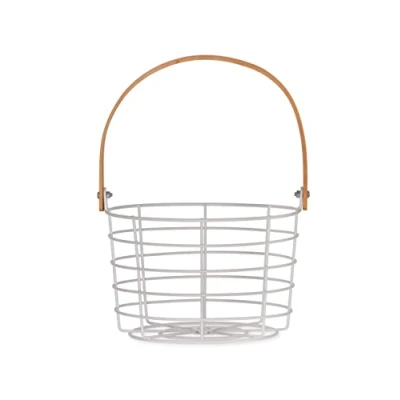 Image of Portland Utility Basket by Garden Trading Crafted in Bamboo &amp; Wirework Indoor Use Only H14.2 X Diameter 22cm