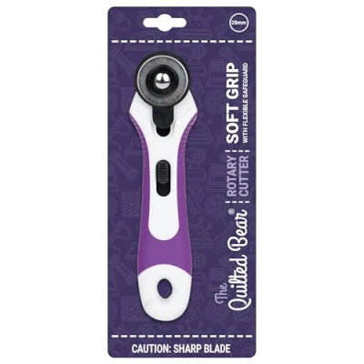 Image of The Quilted Bear Rotary Cutter Ergonomic Soft Grip for Fabric with Sharp Cutting Blade &amp; Easy Replace System (28mm Cutter)