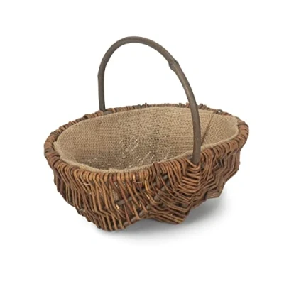 Image of Red Hamper G048/1 Wicker Small Oval Unpeeled Willow Garden Trug