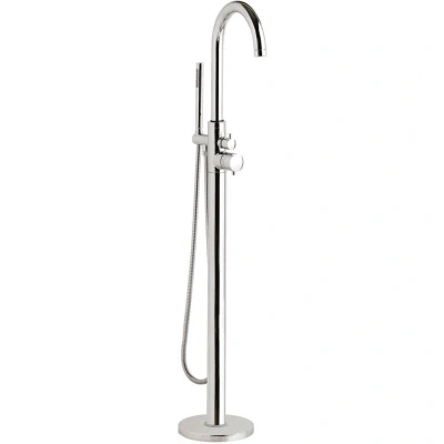 Image of Hudson Reed PN322 Tec Cross ǀ Modern Bathroom Minimalist Thermostatic Single Lever Handle Floor Standing Bath Shower Mixer, 1248mm x 200mm, Chrome