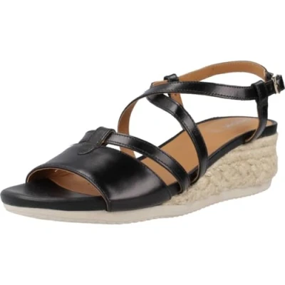 Image of Geox Women&#039;s D Ischia Corda Sandals, Black (Black), 8 UK
