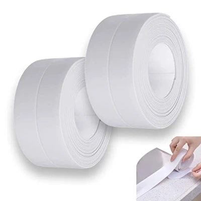 Image of 2 piece set self adhesive sealing tape, tape waterproof kitchen, bathroom, toilet, bathtub, gap seam （white ）…