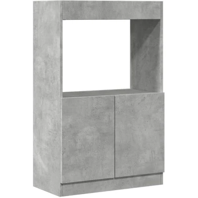 Image of vidaXL Highboard/Sideboard Side Cabinet/Cupboard with Bottom Cabinet Grey Engineered Wood, 100x63x33 cm, Modern Storage for Living Room, Bedroom, Office