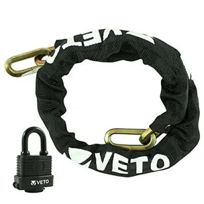 Image of TIMCO Security Chain &amp; Weatherproof Padlock 8mm x 1m 3 Keys Included