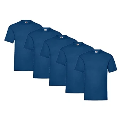 Image of Fruit of the Loom Pack 5 T Shirts, x Navy + 1 HL Purchase Notepad, Size L