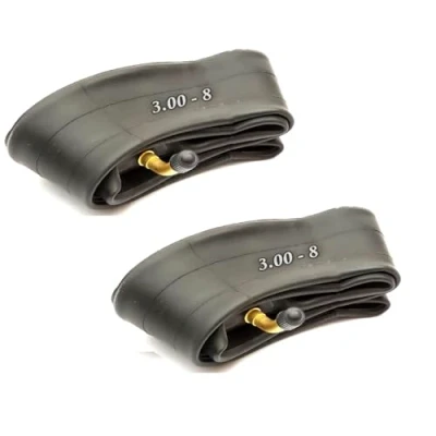 Image of Pack Of 2 8&#039;&#039; Inch Wheelbarrow Inner Tubes Size 3.00 8 Bent Schrader Valve Wheel Barrow 300 Tube Fits Rim