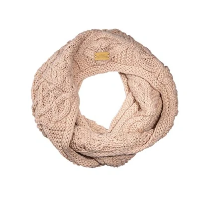 Image of Aran Traditions Cable Knit Snood Scarf (Blush)