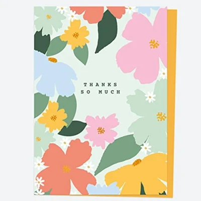 Image of Ready To Write Thank You Open Out Cards Abstract Flowers Modern Pattern Pack of 10. Card, Flowers, Cards. (11 0056)
