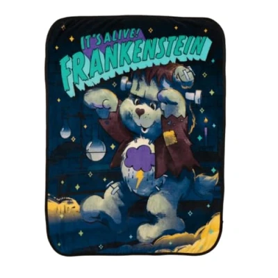 Image of Franco Collectibles Care Bears x Monsters Frankenstein Bedding Super Soft Plush Throw, 46 in 60 in, (Officially Licensed Product)