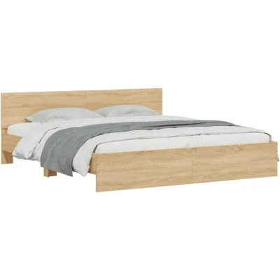 Image of vidaXL Bed Frame with LED without Mattress Sonoma Oak 200x200 cm
