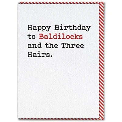 Image of Brainbox Candy Funny Birthday Cards Silly Humorous Happy &#039;Baldilocks&#039; Perfect For Best Friends Mates Him Her Boyfriend Girlfriend Partner