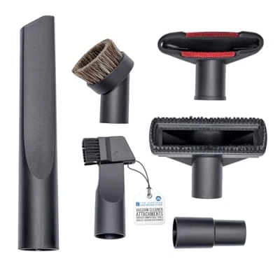 Image of 6 Piece Vacuum Cleaner Attachments Set Compatible with Henry Hoover Head Includes Crevice, Upholstery, 2 in 1 Tool, Mini Brush, Round Adapter