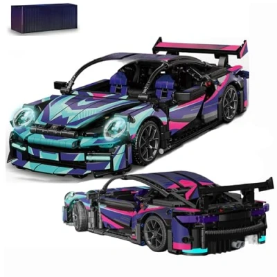Image of DelightCube 1:14 Scale Super Sports Car Building Blocks Set, 1116 Pieces, Model Kit, Adults and Older Children, Unisex