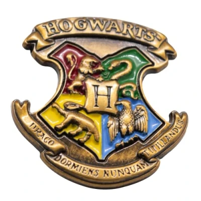 Image of Licensed Harry Potter Enamel metal Hogwarts pin badge 3.4cm by 2.3cm