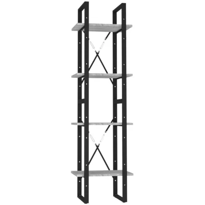 Image of vidaXL 4 Tier Book Cabinet Grey Sonoma 40x30x140 cm Engineered Wood