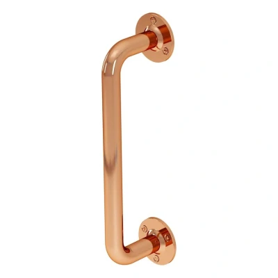 Image of Rothley Grab Rail Mobility Disability Aid Polished Copper Handle Bathroom Outdoor 305x25mm