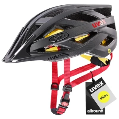 Image of uvex i vo cc MIPS Lightweight All Round Bike Helmet for Men &amp; Women System Upgradeable with an LED Light Titan Red Matt 52 57 cm