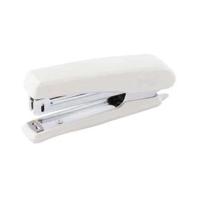 Image of D.RECT 5221 Stapler for 20 Sheets, Office Stapler, Ergonomic Metal Case, Paper Table Staple Perfect or Home, Ideal Organizing Documents, Without Staples, White