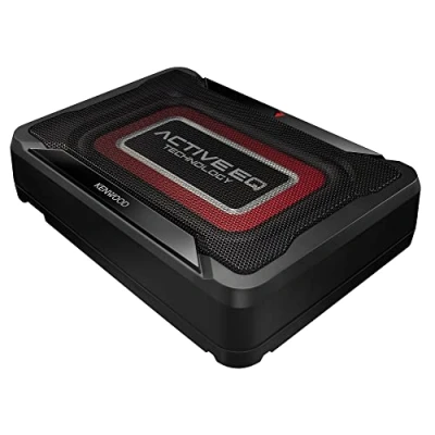 Image of Kenwood KSC PSW7EQ Active Compact Subwoofer with EQ (160 Watt Output Power, Class D Amplifier, Aluminium Housing, Cable Remote Control)