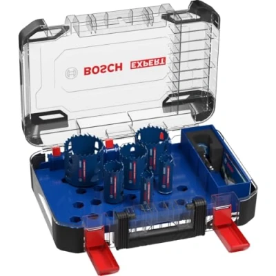 Image of Bosch 6X Expert Tough Material Hole Saw Set (for Wood with Metal, Brick, Ø 22 68 mm, Professional Accessory Rotary Drill/Drivers)
