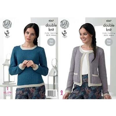 Image of King Cole 4367 Knitting Pattern Jacket and Sweater in Baby Alpaca DK