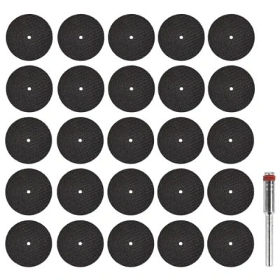 Image of Resin Cutting Wheel 32mm Rotary Tool Disc Fiberglass Reinforced Cut Off Discs Kit for Grinding (100PCS Wheels + 1PCS 36mm Mandrel)