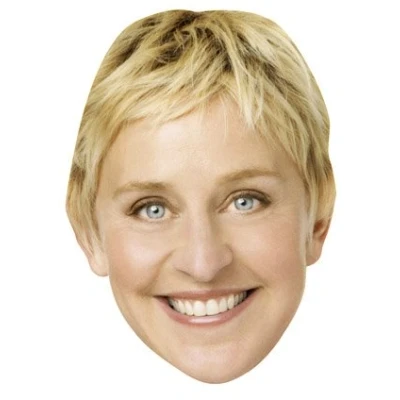 Image of FoxyPrinting Ellen Degeneres Celebrity Cardboard Party Face Mask Fancy Dress