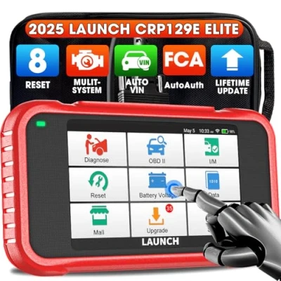 Image of LAUNCH CRP129E V2.0 OBD2 Scanner, 4 System ENGINE/ABS/SRS/AT Car Diagnostic Tool, 12 Reset Service, TPMS/Oil/EPB/SAS/DPF/BMS/Throttle Reset, Injector Coding,Lifetime Update,Auto Vin Code Reader