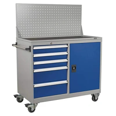 Image of Sealey Industrial Mobile Workstation 5 Drawer &amp; 1 Shelf Locker