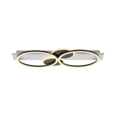 Image of JUST LIGHT. Trooper LED ceiling light, iron, wood