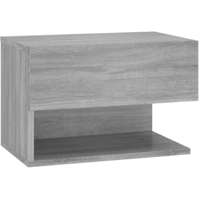 Image of vidaXL Wall mounted Bedside Cabinet Grey Sonoma
