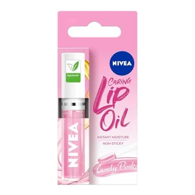 Image of NIVEA Candy Pink Caring Lip Oil for Instant Moisture, 5.5ml