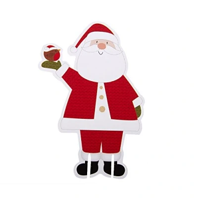 Image of Neviti Let It Snow Glass Decoration Father Christmas 10 Pack, Wood, Multi Colour, 8.5 x 0.1 8 cm