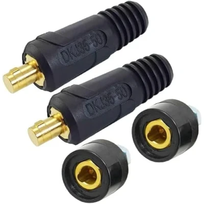 Image of RIVERWELD TIG Welding Cable Panel Connector Plug and Socket DKJ35 50 &amp; DKZ35 Quick Fitting Pack of 4