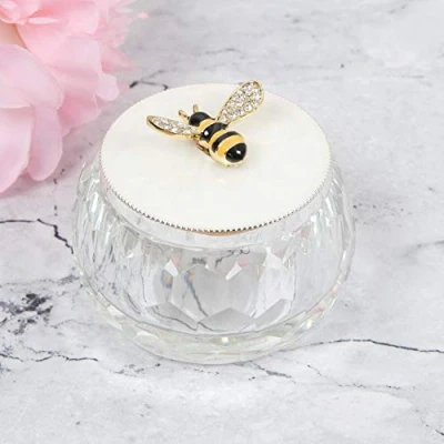 Image of Sophia Bumble Bee Pearl Style and Glass Trinket Box