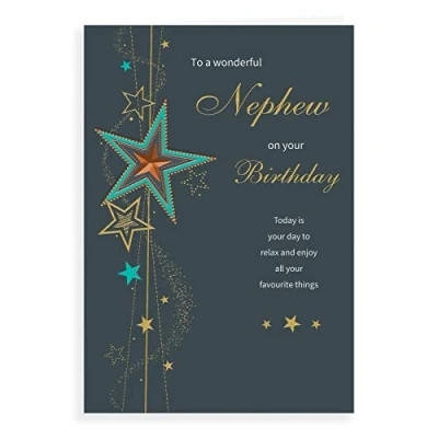 Image of Regal Publishing Classic Birthday Card Nephew 9 x 6 inches, Dark Slate Gray