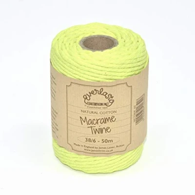 Image of 50M Spools Everlasto Single Twist Soft Cotton Coloured Macrame Craft Twine 38/6 (4mm approx) (Spring Green)