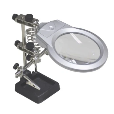 Image of Electrovision Illuminated Helping Hands with 90 Mm Magnifier Lens, Soldering Iron Rest, 2 Articulated Arms and Led Lights