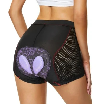 Image of FEIXIANG Women&#039;s Cycling Underwear, 4D Padded Gel Bike Shorts Quick Dry Knickers Lightweight Bicycle Briefs Black