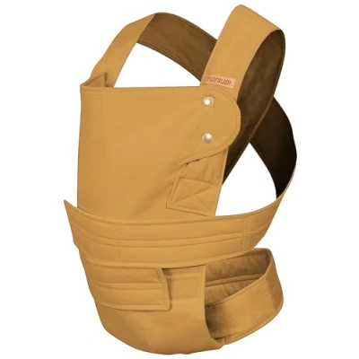 Image of manduca Marsupi Baby Carrier Version 2.0 Classic, Lightweight Sling Made of 100% Organic Cotton, Adjustable Newborn with Easy Close Velcro Straps, L, Butterscotch