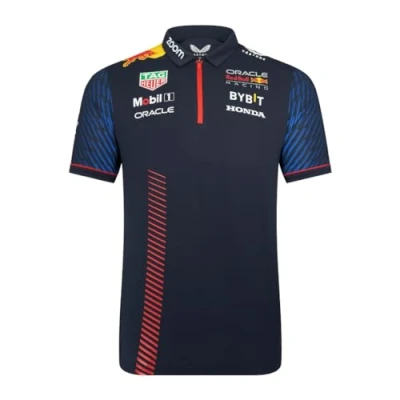 Image of Red Bull Racing Formula One Team Official 2023 1 Merchandise Replica Short Sleeve Polo Shirt Night Sky Men&#039;s (XXL)