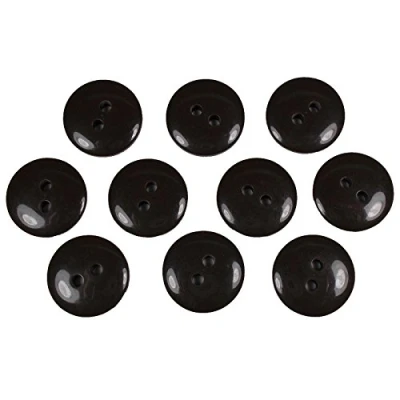 Image of Smartie Buttons Polyester Round 2 Hole Pack of 10 (Dark Brown, 11mm)