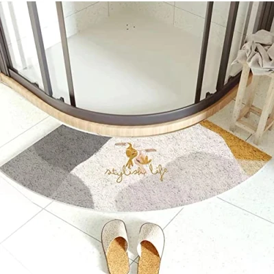 Image of MOTT 50 Quadrant Curved Bath Mat 45x100cm,Semi Circular Mat,Non Slip Floor Carpet,Corner Shower Rug Washable,Fan Shaped Foot Pads Door Mat, L